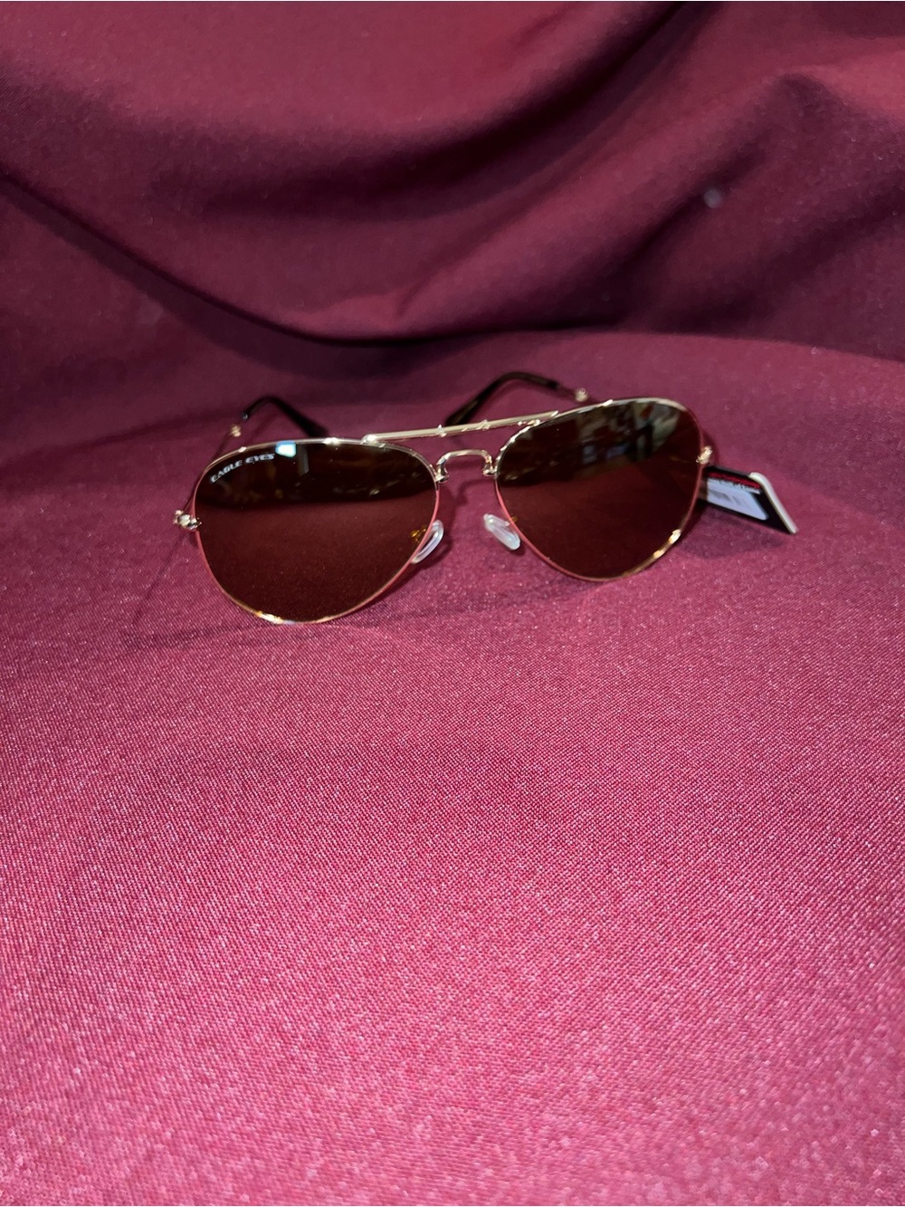 Eagle eyes polarized trilenium Gold Aviator Sunglasses with Brown Lenses